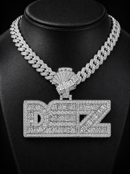 10k Gold VS1 Natural Diamond 2.5x 3” Wide Custom Order Pendant Deposit