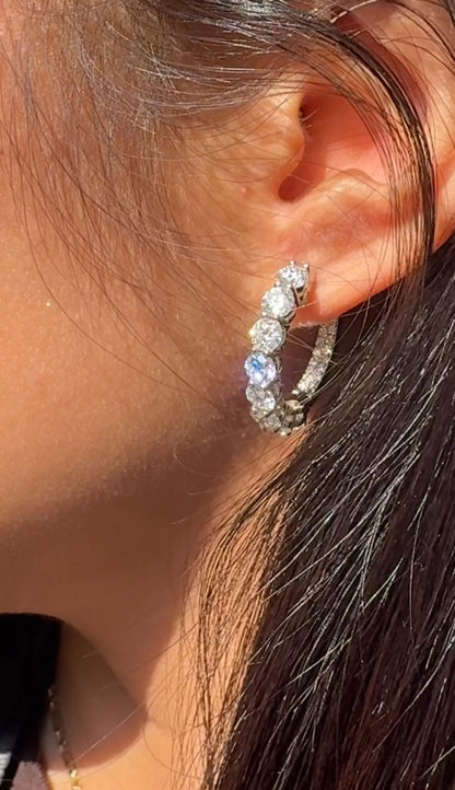 “Eclat Noir” 25 Pointer Natural Diamond Hoops