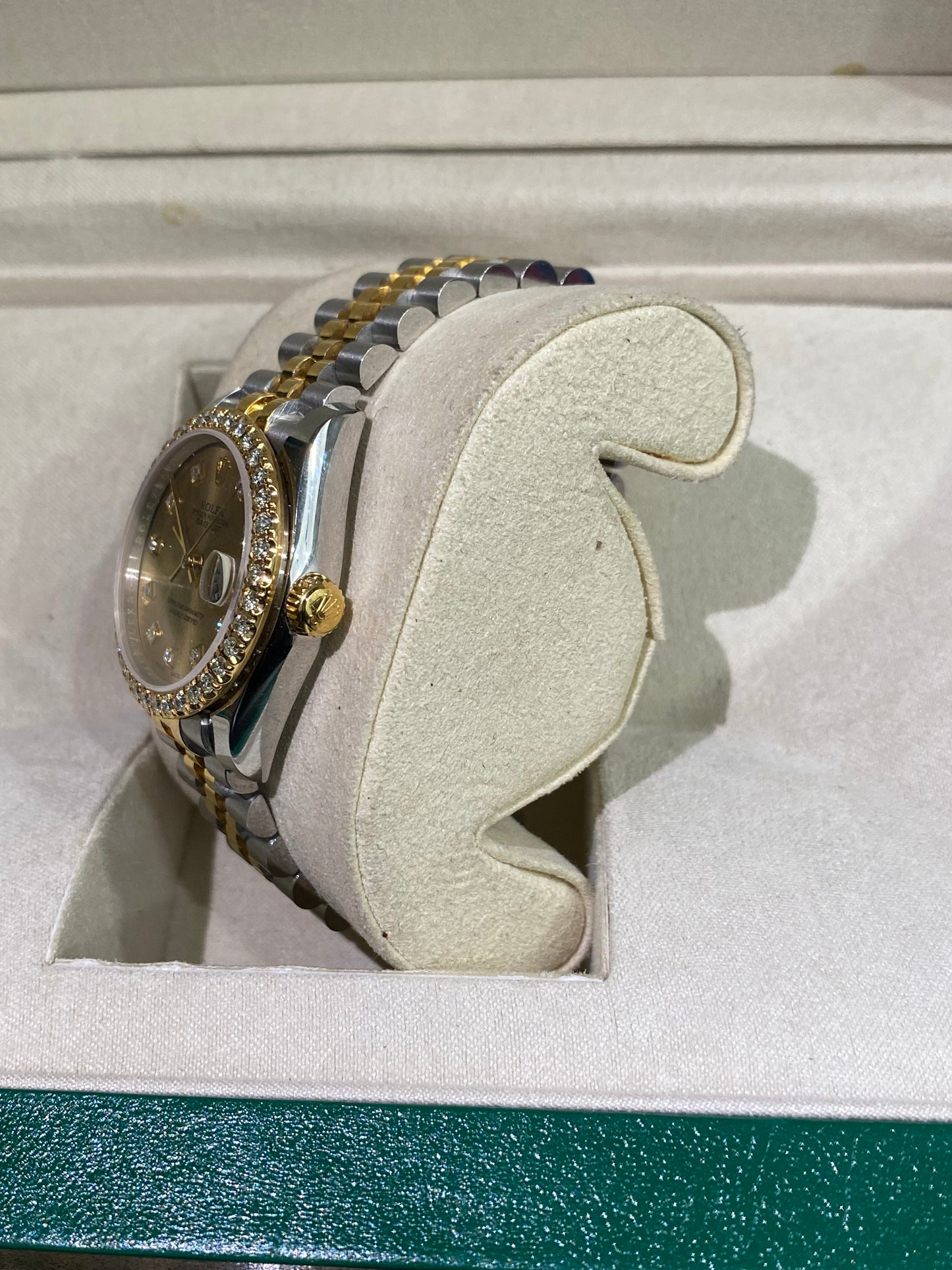 Rolex Datejust 31mm Two-Tone Champagne Dial with Diamond Bezel & Jubilee Bracelet