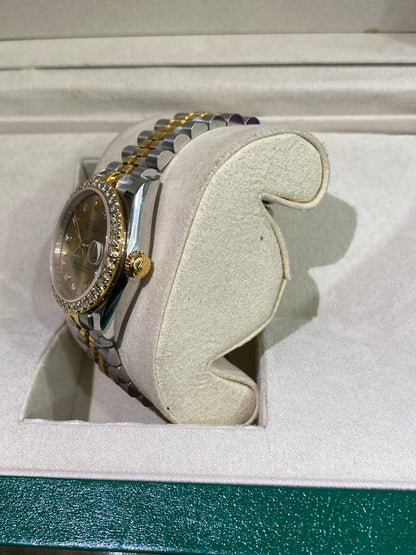 Rolex Datejust 31mm Two-Tone Champagne Dial with Diamond Bezel & Jubilee Bracelet