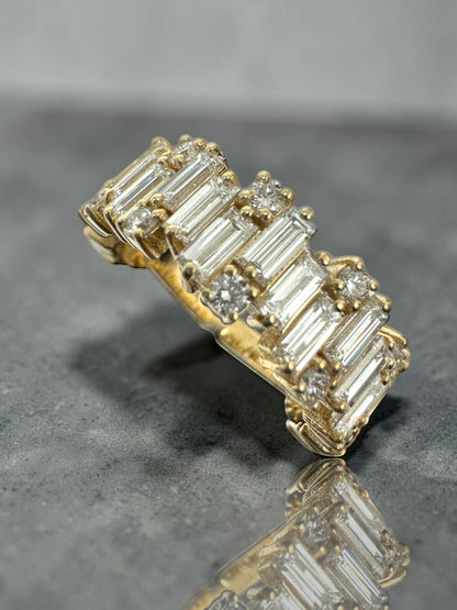 Baguette & Round Diamond” Lazo Semi Eternity Band