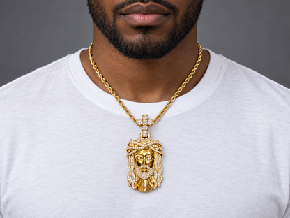 Crown Of Light 1-of-1 Lazo The Jeweller Super Jesus Pendant – Gold & Diamond Masterpiece