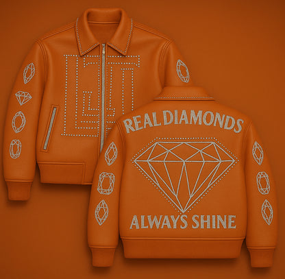 Real Diamonds Always Shine™ Luxury Leather Jacket Limited Edition