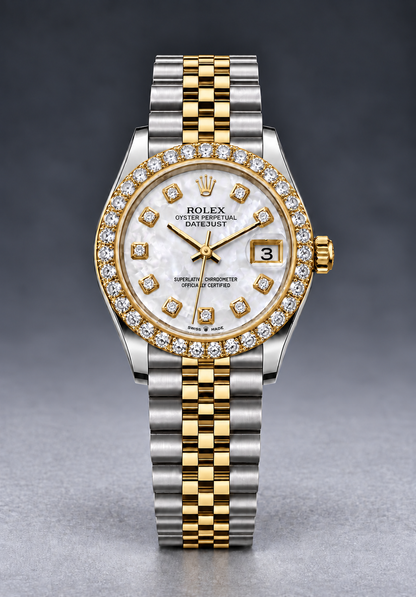 Rolex Datejust 31mm Two-Tone Champagne Dial with Diamond Bezel & Jubilee Bracelet