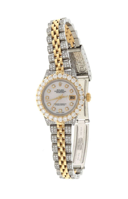 Rolex DateJust Stainless steel & 18k Yellow Gold 26MM Iced Out
