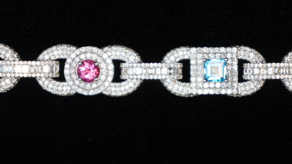 10K White Gold Gucci Link Chain – 30CT Natural Diamonds