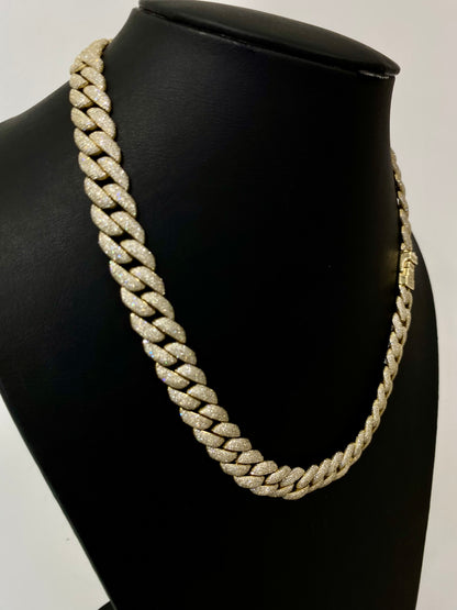 Diamond Cuban Link Chain – Approx. 18.00 CTW – 14K Yellow Gold 20 Inches