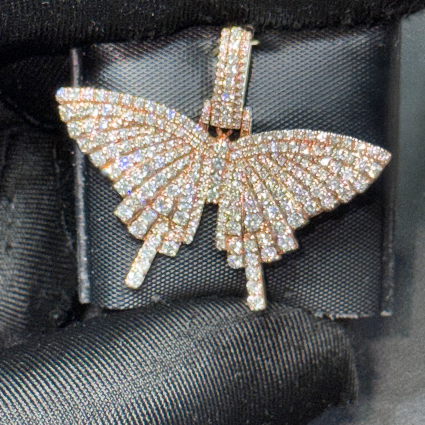 14K Yellow or Rose Gold Diamond Butterfly Pendant – 1.95-2.00 CT