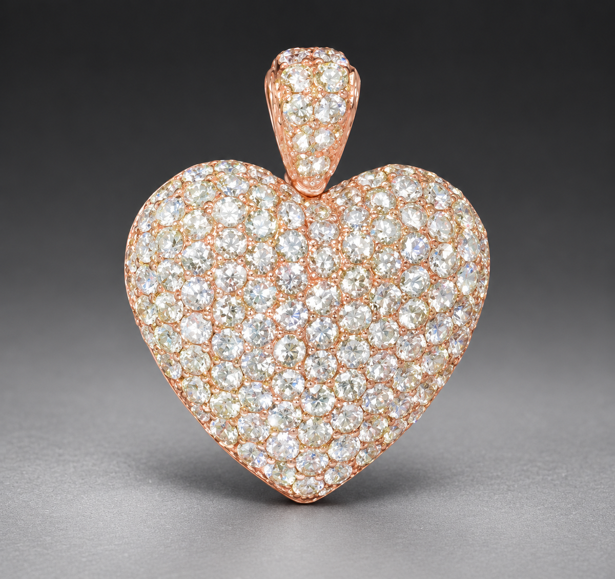 14K Rose Gold Bubble Pendant with 2.70 CT Natural Diamonds & Openable Design