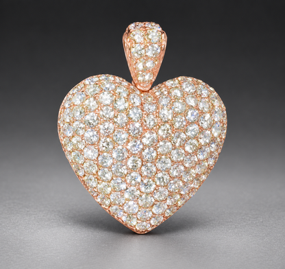 14K Rose Gold Bubble Pendant with 2.70 CT Natural Diamonds & Openable Design