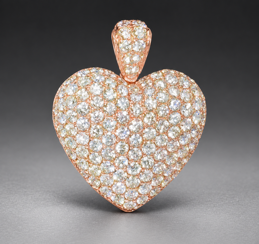 14K Rose Gold Bubble Pendant with 2.70 CT Natural Diamonds & Openable Design