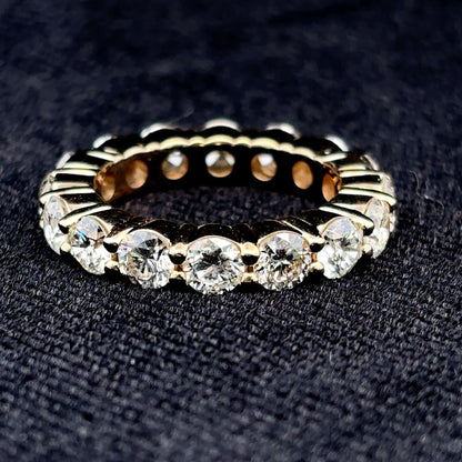 18K Yellow Gold Natural Diamond Eternity Banf – 4 Carats