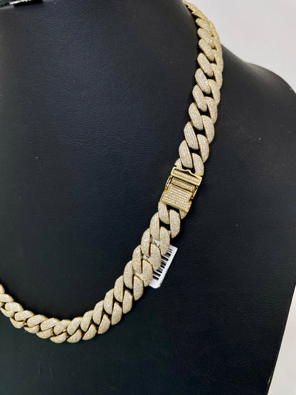 Diamond Cuban Link Chain – Approx. 18.00 CTW – 14K Yellow Gold 20 Inches