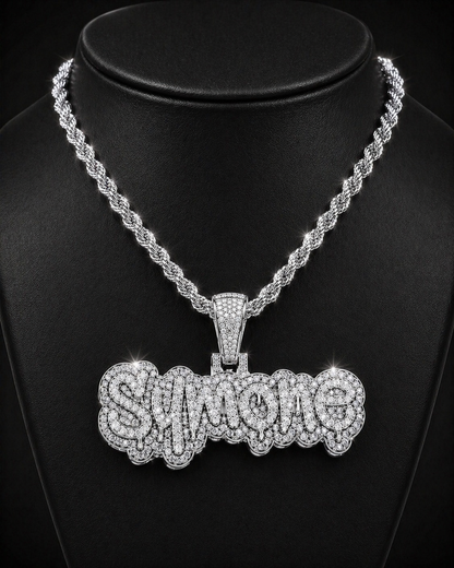 10k Gold VS1 Natural Diamond 3” Wide Custom Pendant Deposit