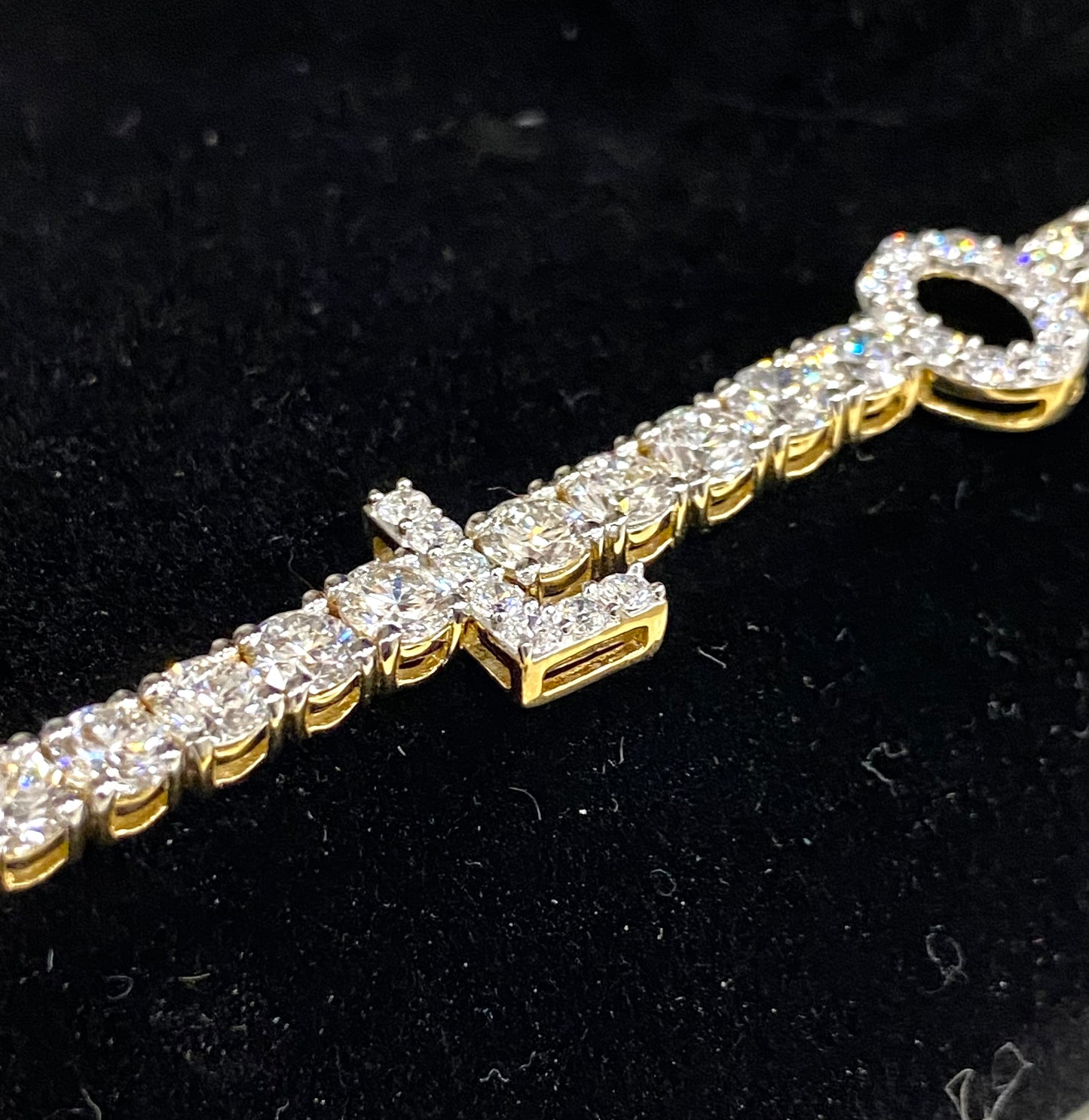 11.70 Carat VS1 Lab Diamond “LOVE” Tennis Bracelet – 7.5” | 14K White Gold Plated 925 Silver | 14.40 Grams