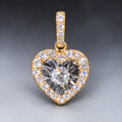 Pretty 10k Gold & Diamonds Heart Pendant