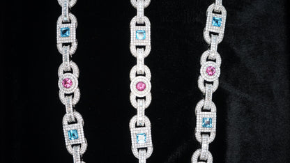 10K White Gold Gucci Link Chain – 30CT Natural Diamonds