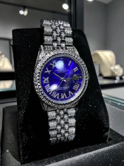 Rolex Diamond Datejust Watch – Fully Iced Bracelet & Bezel (Multiple Dial Options)