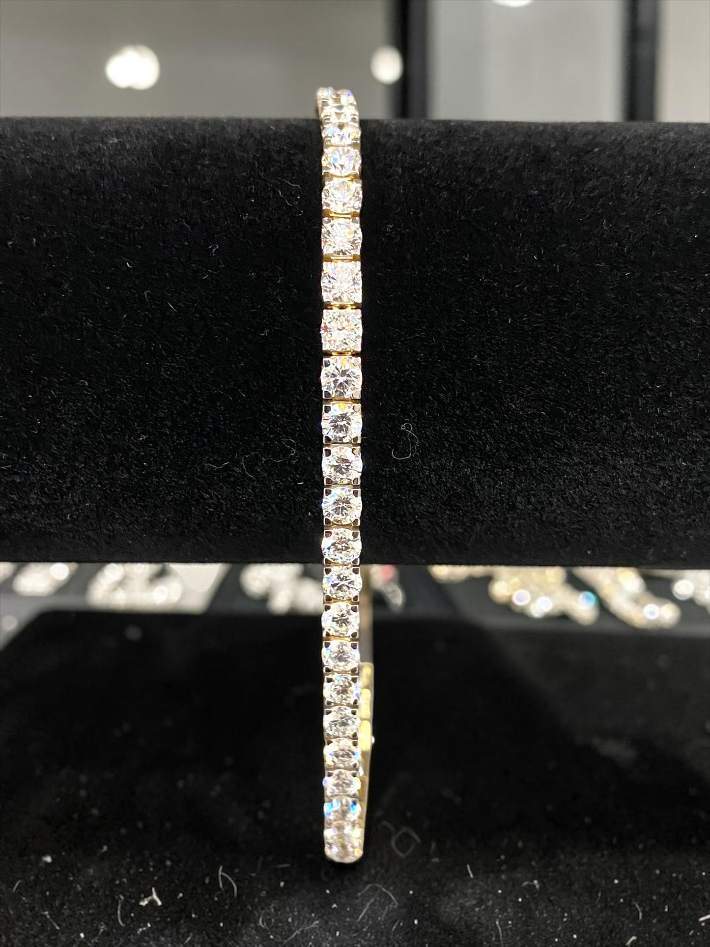 Lab Diamond 7.5” 7.02 Carat 14K Yellow Gold Tennis Bracelet – 7.88 Grams