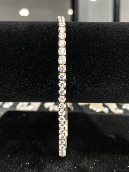 Lab Diamond 7.5” 7.02 Carat 14K Yellow Gold Tennis Bracelet – 7.88 Grams