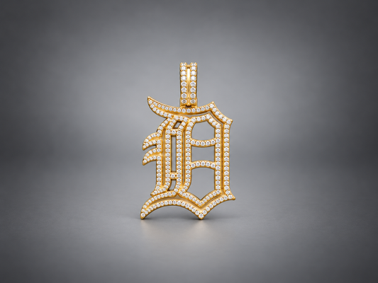 Old English “D” 10K Gold & Natural Diamond Pendant