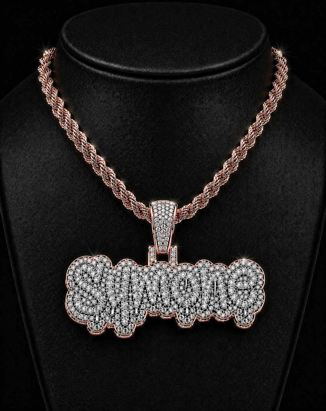 10k Gold VS1 Natural Diamond 3” Wide Custom Pendant Deposit