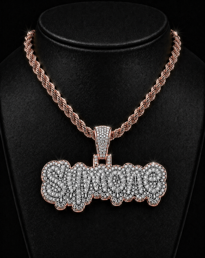 10k Gold VS1 Natural Diamond 3” Wide Custom Pendant Deposit