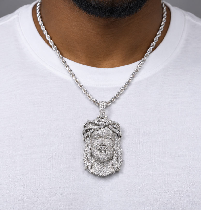Lazo The Jeweller Bussdown Jesus Pendant - 10K Gold & VS Natural Diamond Masterpiece