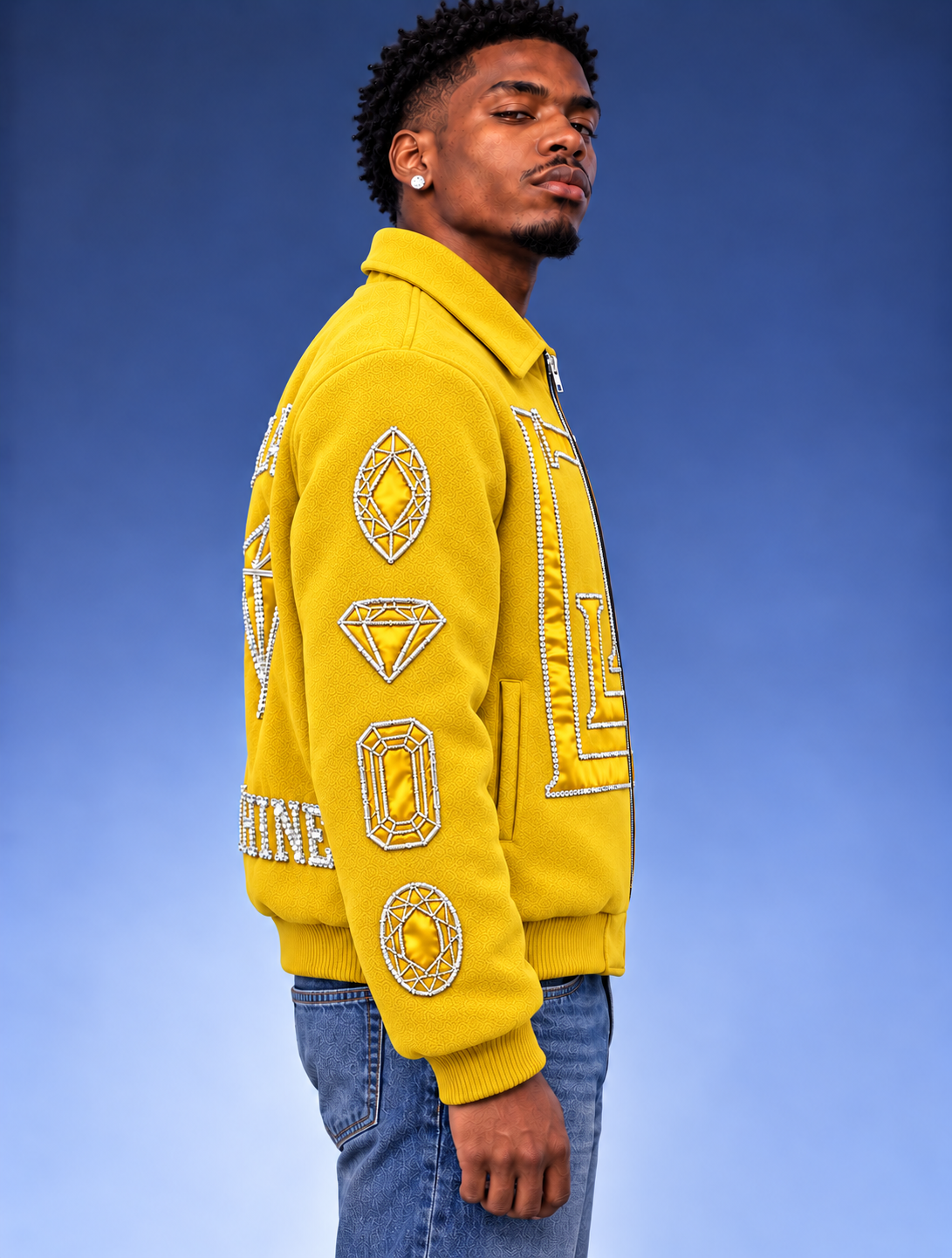 “Real Diamonds Always Shine™ Luxury Men’s Wool Jacket | Limited Edition