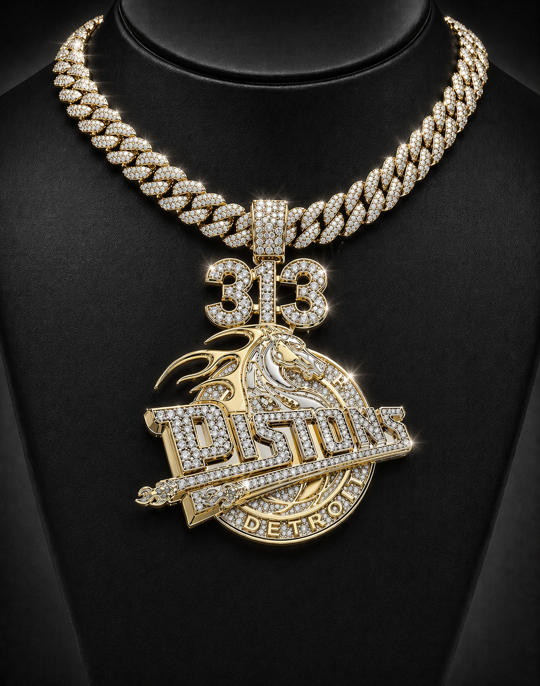 10k Gold VS1 Natural Diamond 3.5 x 3” Wide Custom Order Pendant Deposit