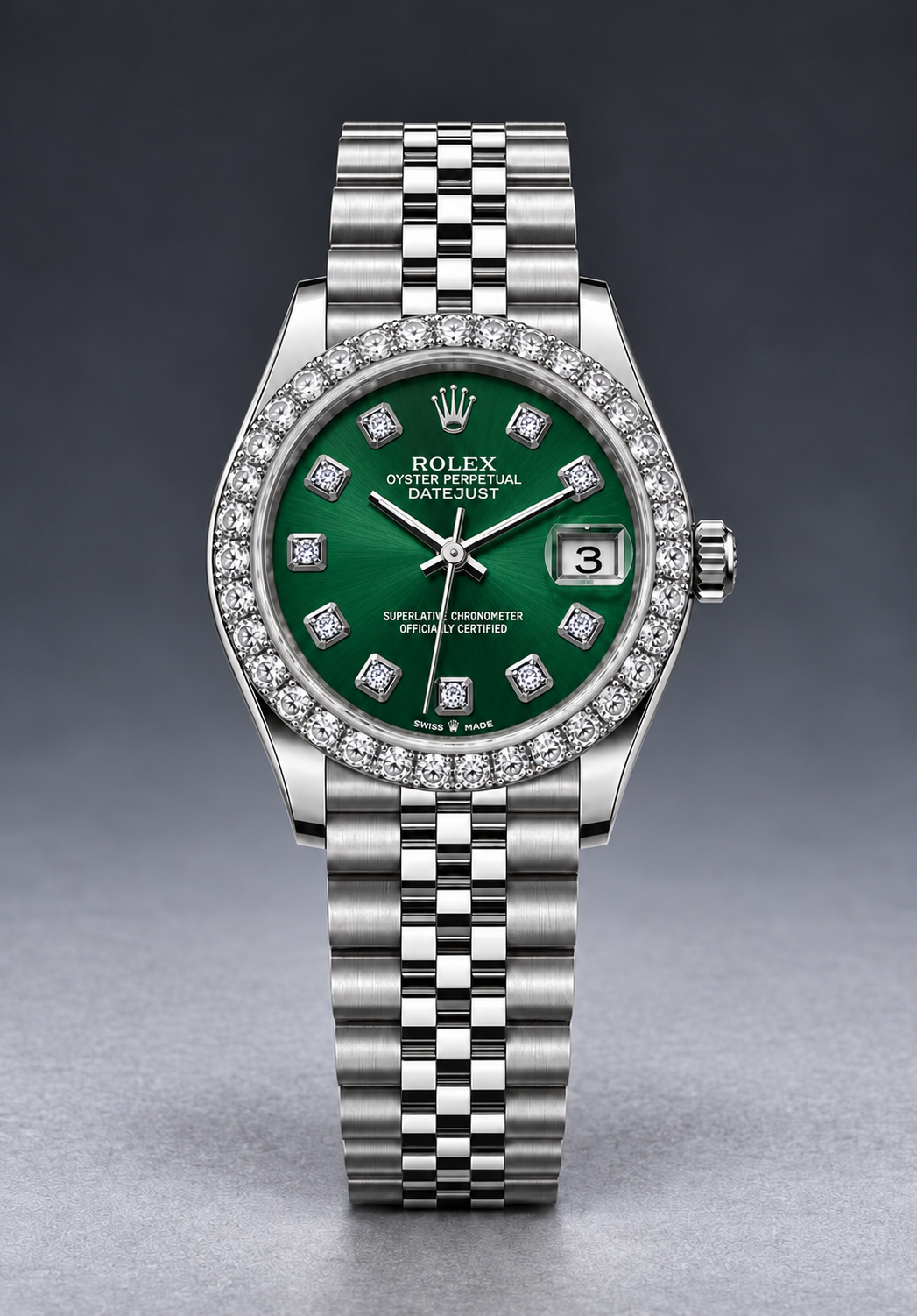 Rolex Datejust 31MM Diamond Silver Dial Super Jubilee Bracelet
