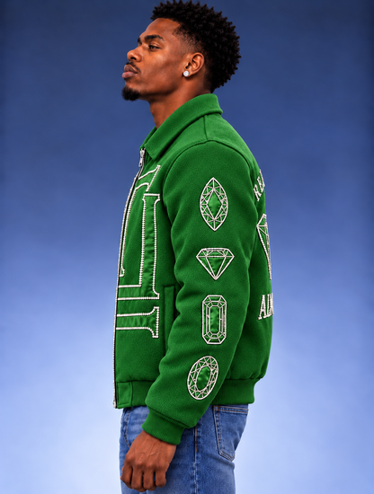 “Real Diamonds Always Shine™ Luxury Men’s Wool Jacket | Limited Edition