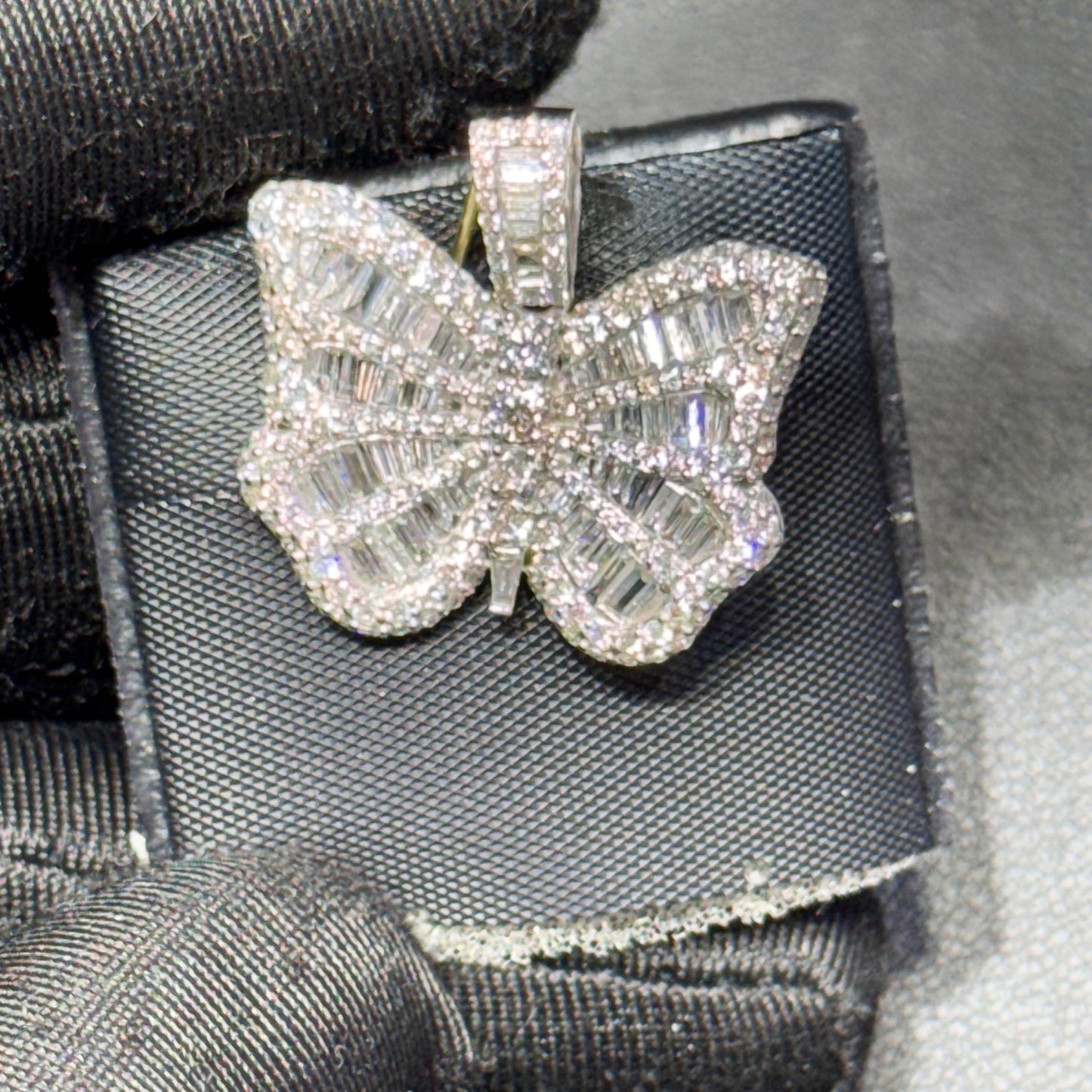 14K Yellow Gold Diamond Butterfly Pendant – 2.15 CT