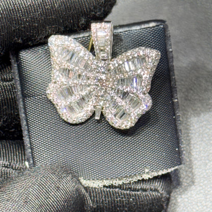 14K Yellow Gold Diamond Butterfly Pendant – 2.15 CT