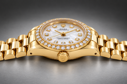 18K Yellow Gold Rolex Datejust 26MM – Mother of Pearl Dial | Diamond Bezel