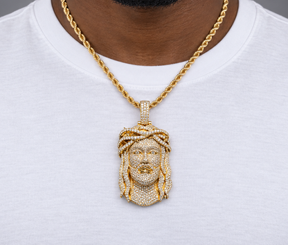 Lazo The Jeweller Bussdown Jesus Pendant - 10K Gold & VS Natural Diamond Masterpiece