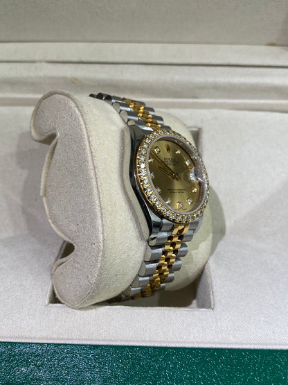 Rolex Datejust 31mm Two-Tone Champagne Dial with Diamond Bezel & Jubilee Bracelet