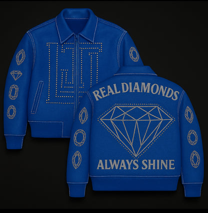 Real Diamonds Always Shine™ Luxury Leather Jacket Limited Edition