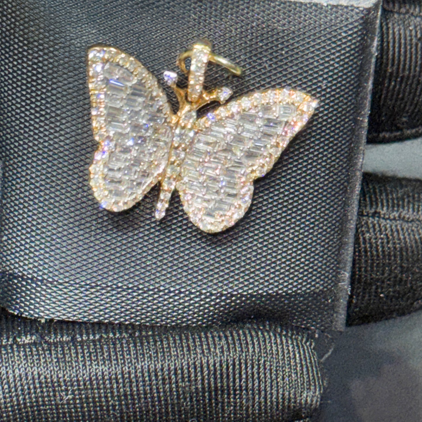 14K Gold Diamond Butterfly Pendant – Yellow Gold & White Gold Options