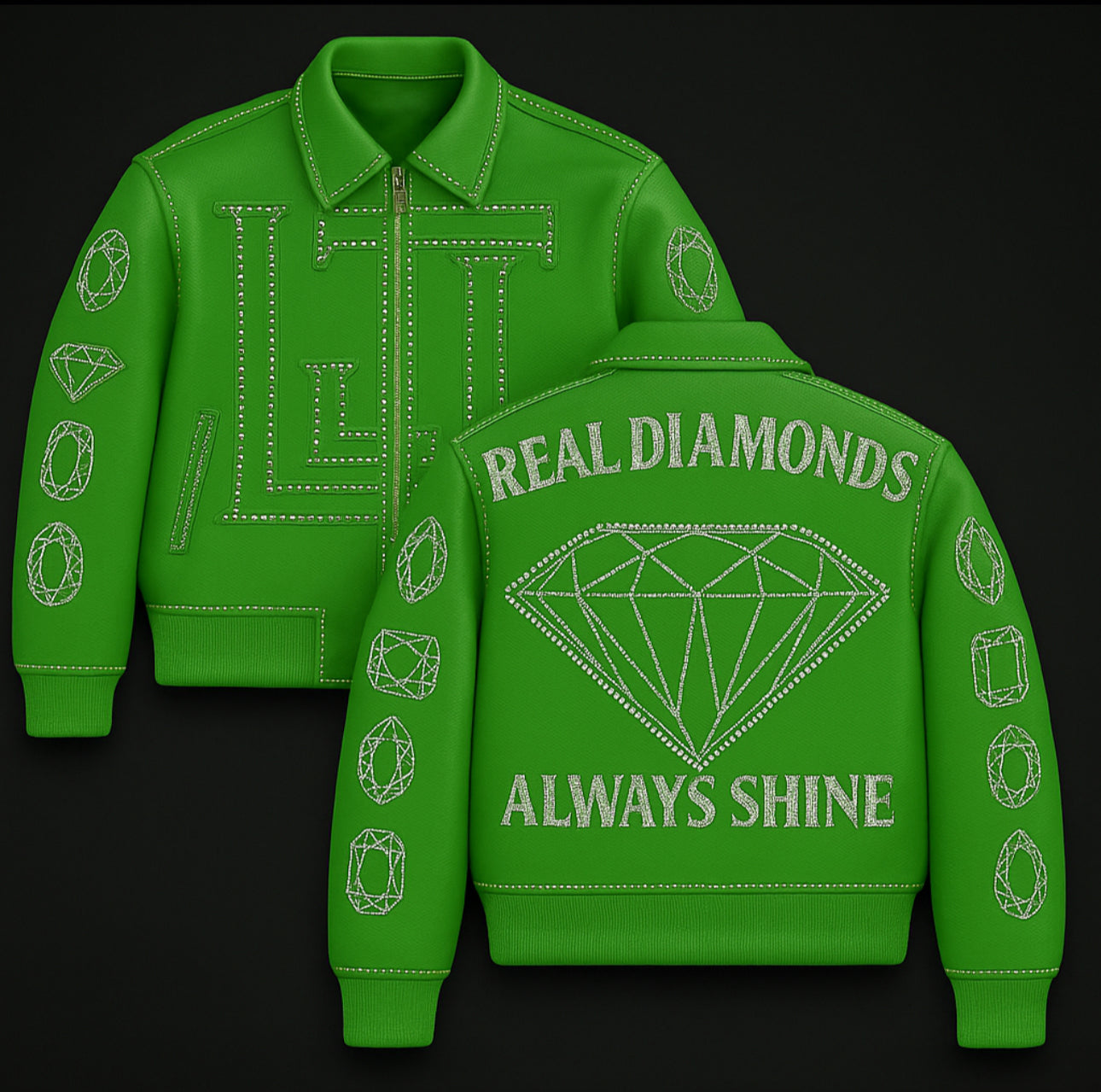 Real Diamonds Always Shine™ Luxury Leather Jacket Limited Edition