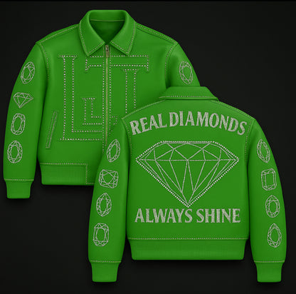 Real Diamonds Always Shine™ Luxury Leather Jacket Limited Edition