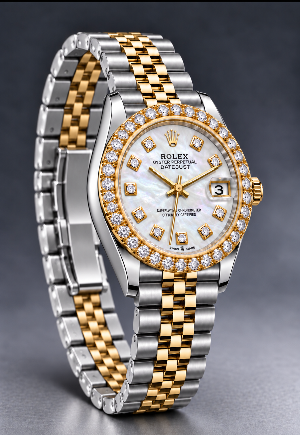 Rolex Datejust 31mm Two-Tone Champagne Dial with Diamond Bezel & Jubilee Bracelet