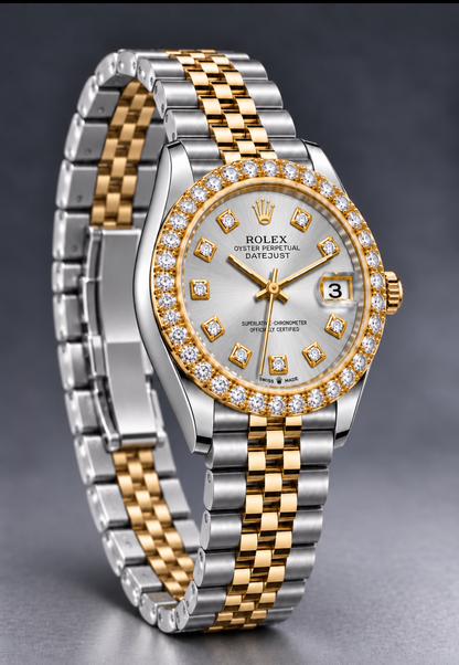 Rolex Datejust 31mm Two-Tone Champagne Dial with Diamond Bezel & Jubilee Bracelet