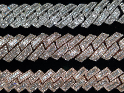 Natural Diamond & Baguette Miami Cuban Chain