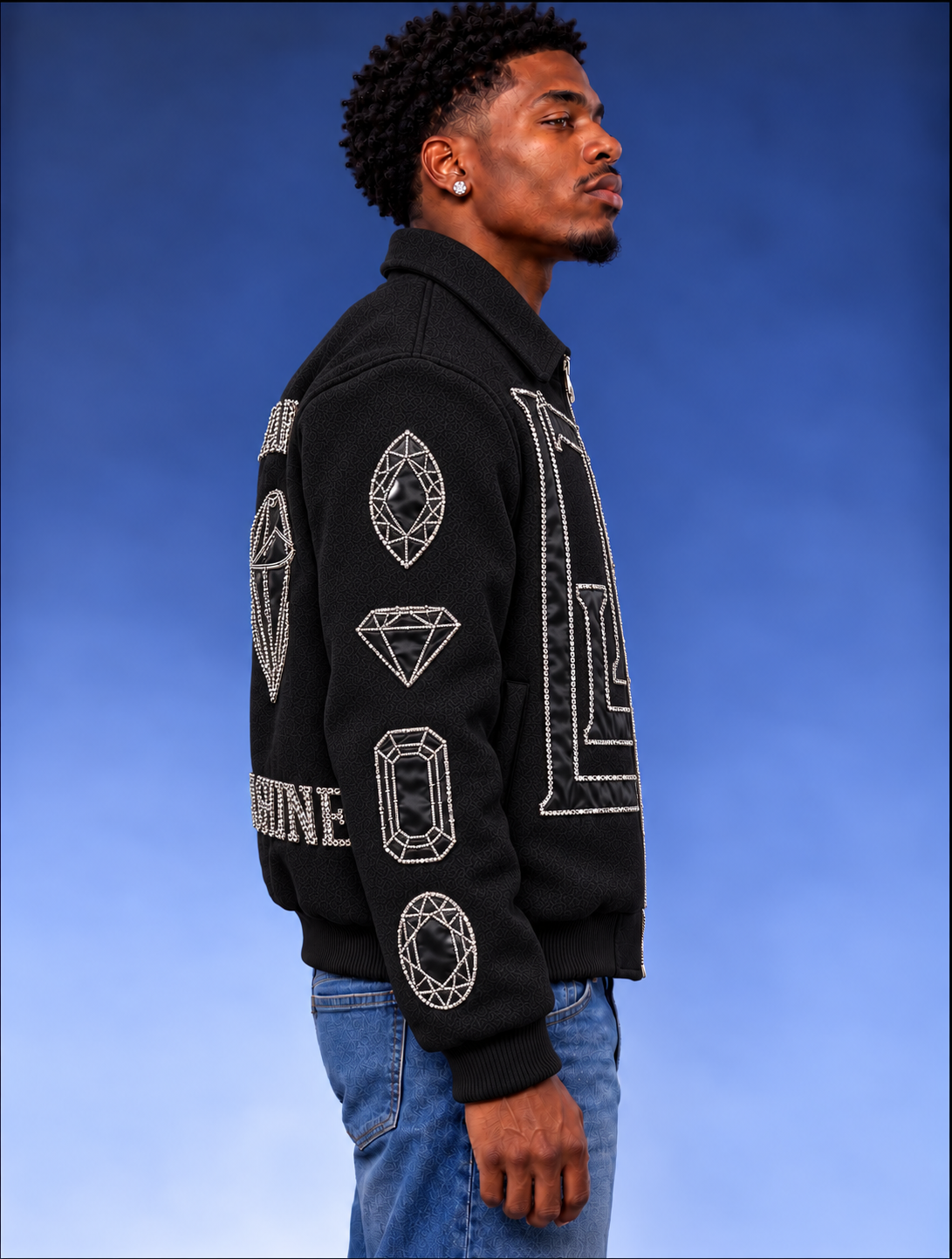 “Real Diamonds Always Shine™ Luxury Men’s Wool Jacket | Limited Edition