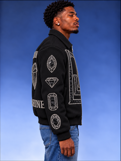 “Real Diamonds Always Shine™ Luxury Men’s Wool Jacket | Limited Edition