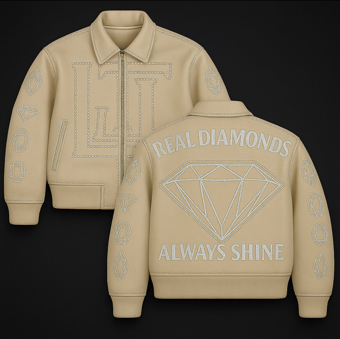 Real Diamonds Always Shine™ Luxury Leather Jacket Limited Edition