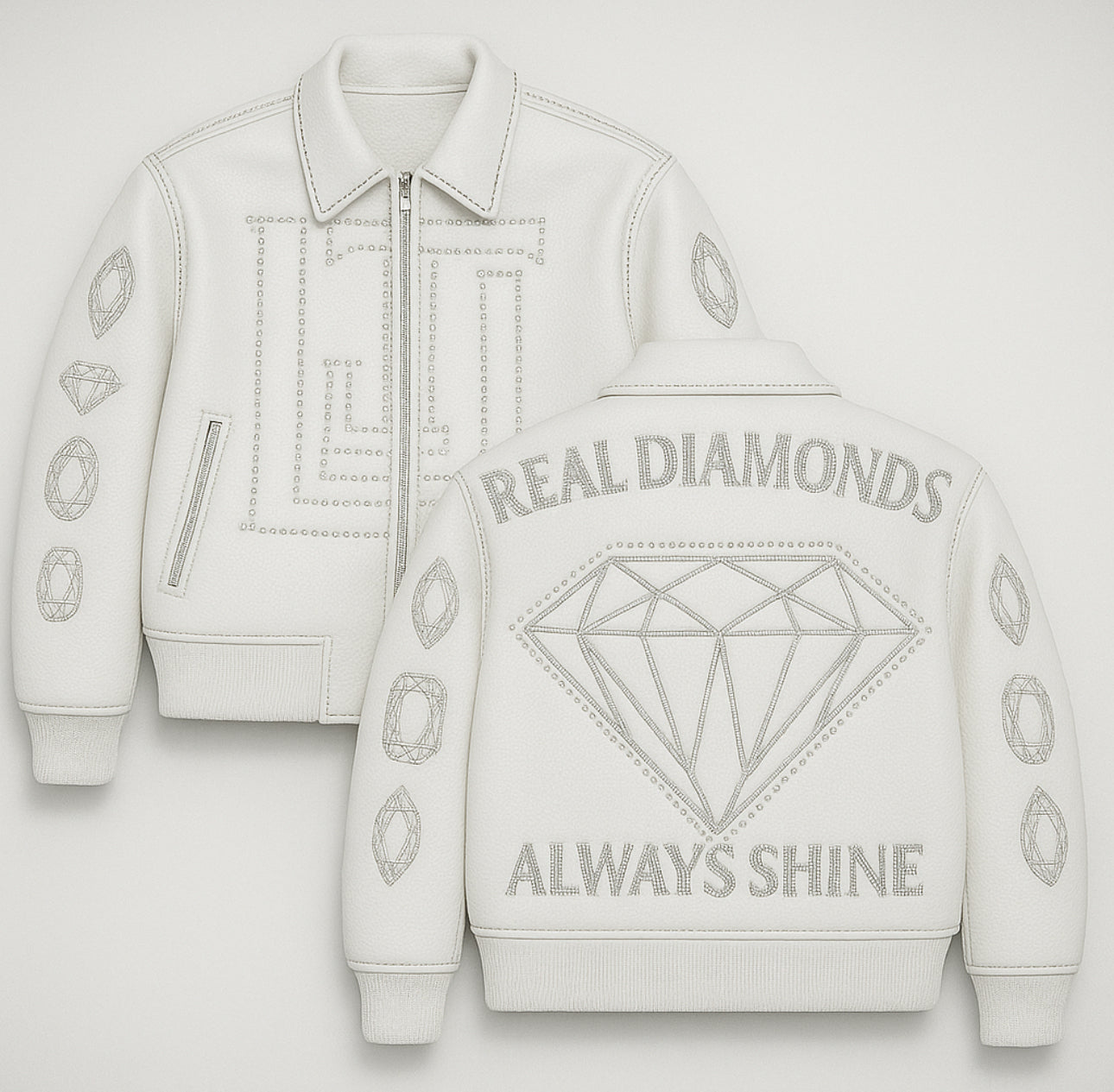 Real Diamonds Always Shine™ Luxury Leather Jacket Limited Edition