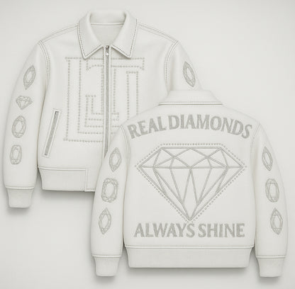 Real Diamonds Always Shine™ Luxury Leather Jacket Limited Edition