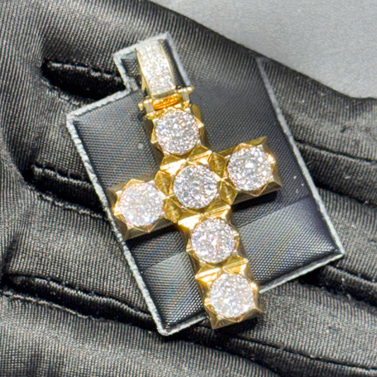10K Yellow Gold Diamond Cross Pendant – 3.07 CT